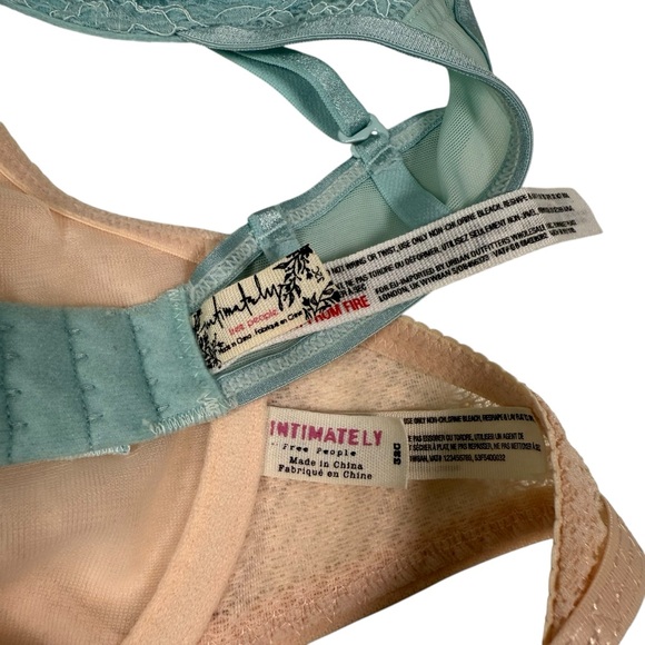 Free People Intimately Size 32C 2 Piece Bra Bundle Pink & Blue - Picture 4 of 5